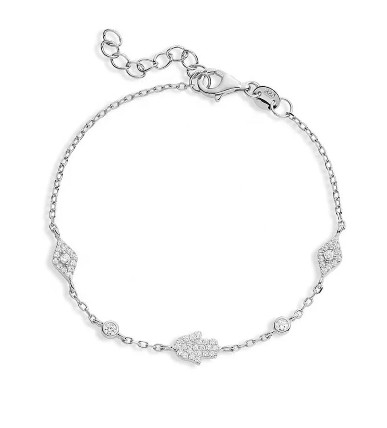 Hamsa and Evil Eye Bracelet Goddess Rose Jewelry