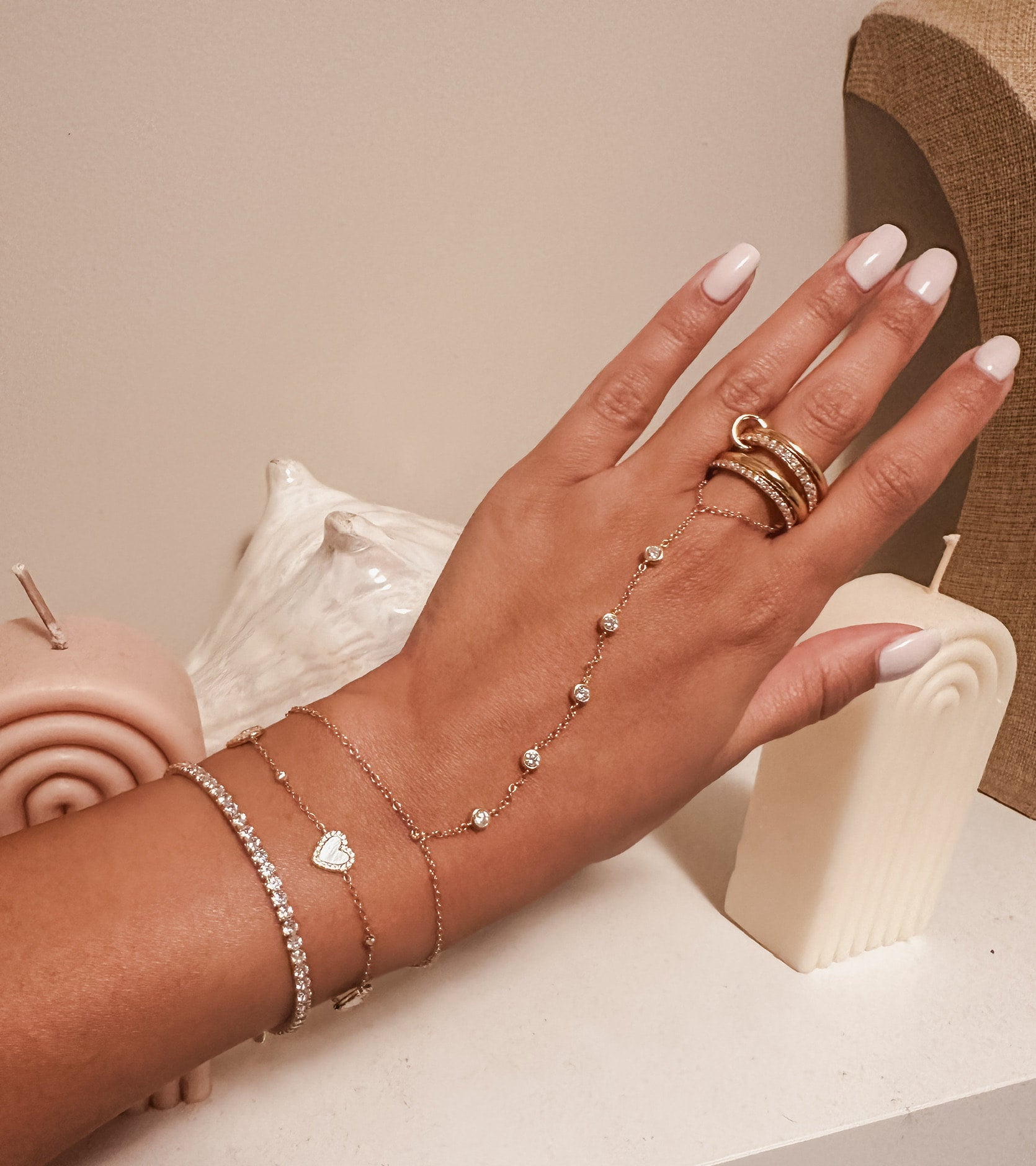 Gold hand chain clearance